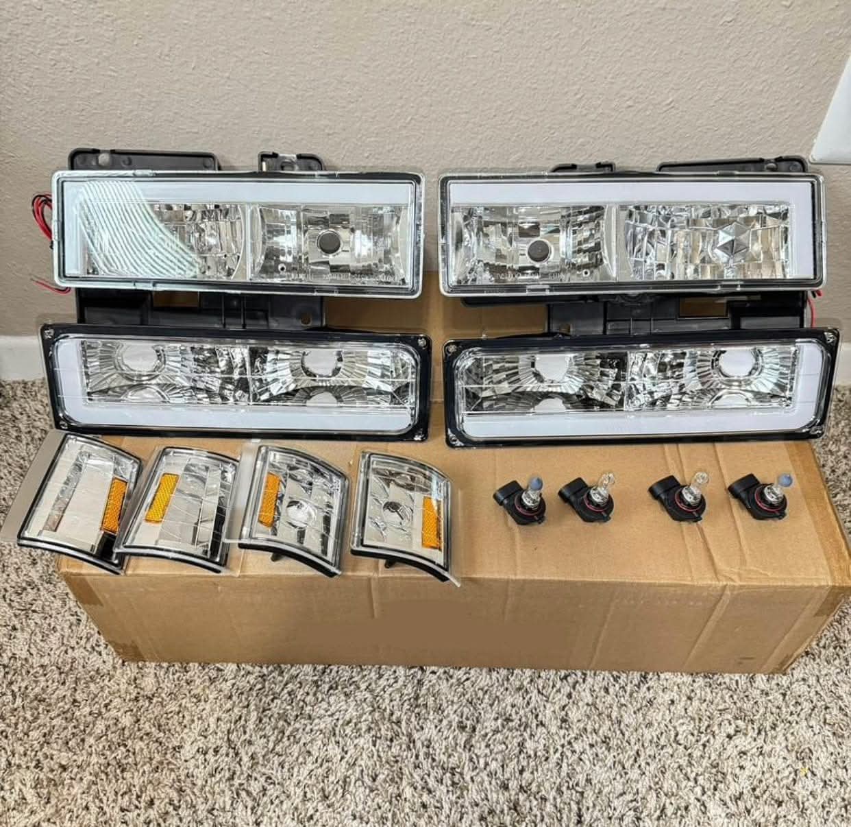 OBS C1500 Chevy/GMC LED Headlights with DRL Strip High & Low Beams Included