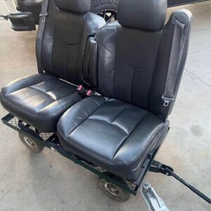 1999-2006 Chevy Silverado / GMC Sierra Katzkin Black Leather Power Bucket Seats OEM Center Console