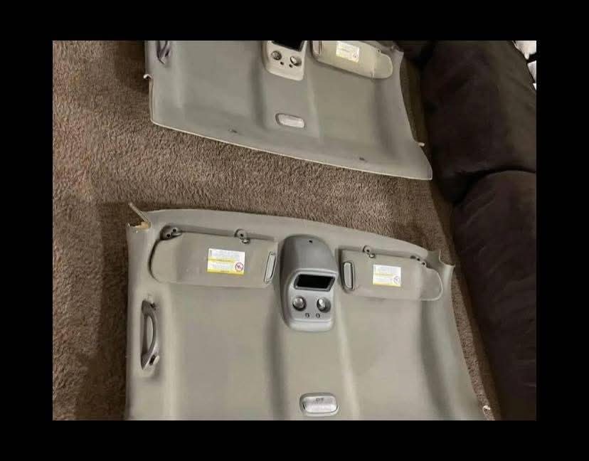 OEM Gray Overhead Headliners with Overhead Console, Sun Visors, and Dome Light to fit on 1999-2006 Silverado and Sierra model - Image 2