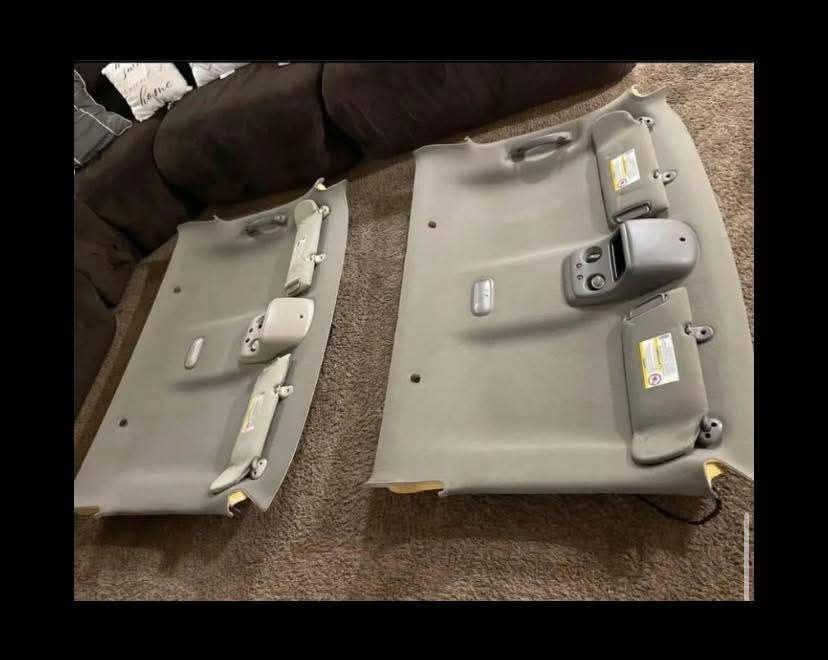 OEM Gray Overhead Headliners with Overhead Console, Sun Visors, and Dome Light to fit on 1999-2006 Silverado and Sierra model - Image 3
