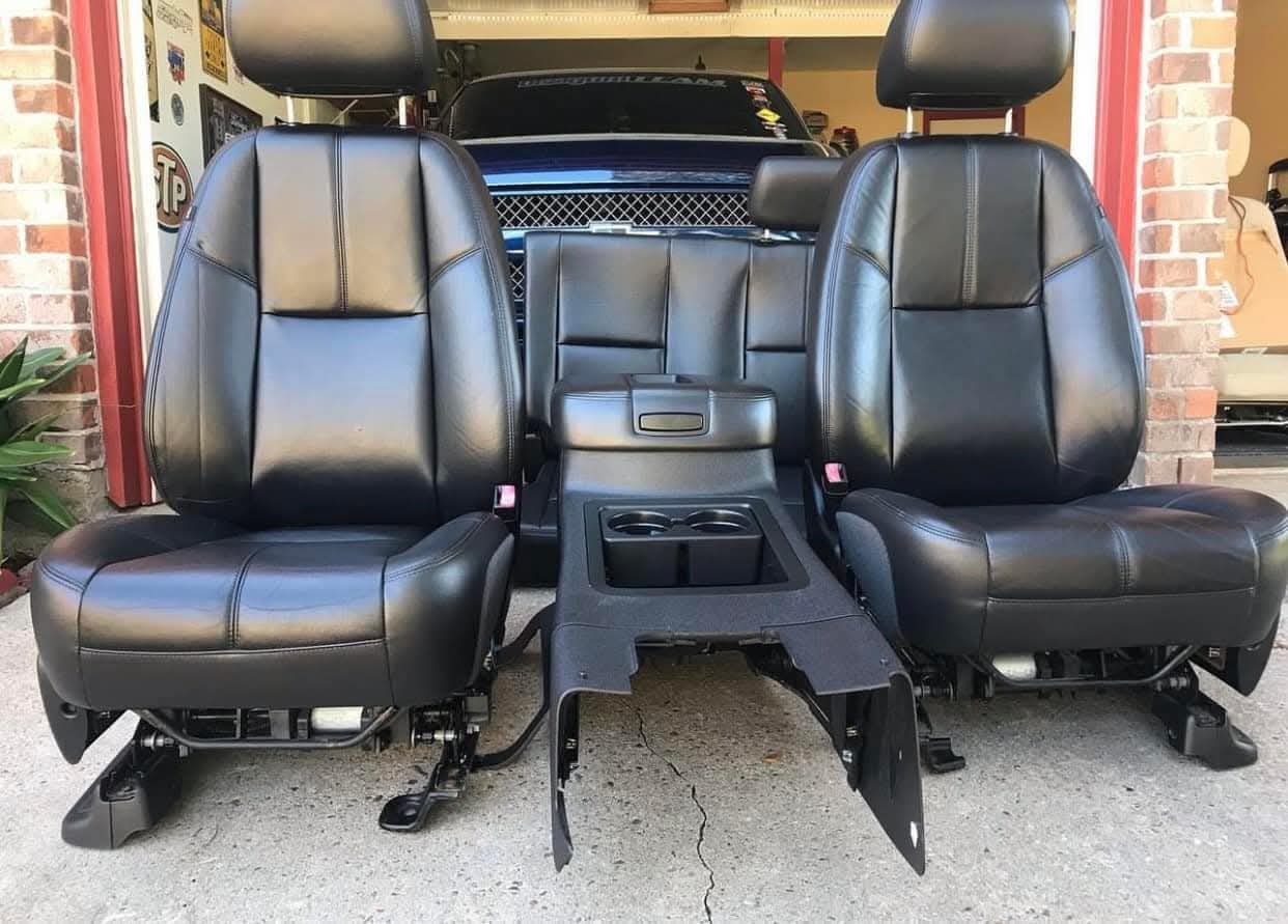 2007-2013 Chevy Silverado / GMC Sierra Extended Cab Black Leather Seats with Console