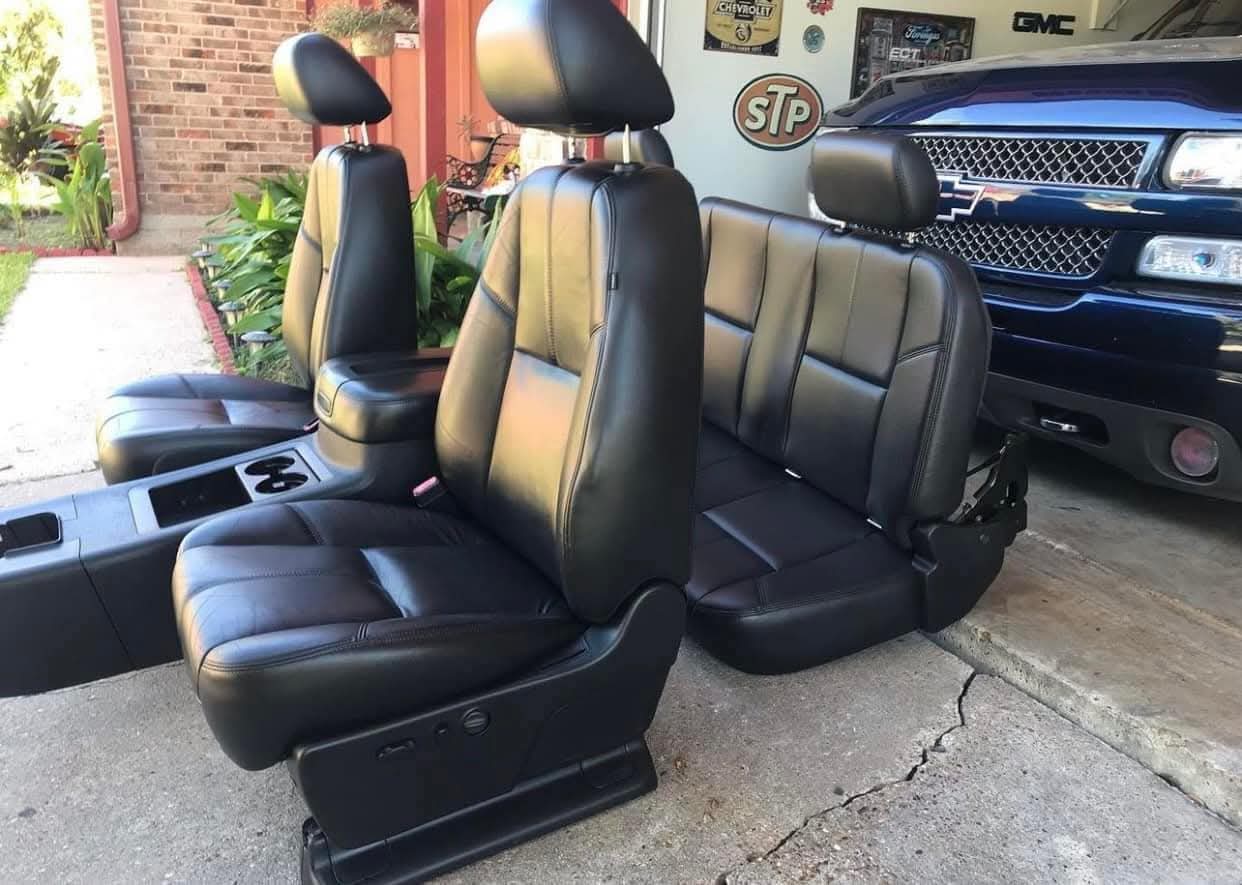 2007-2013 Chevy Silverado / GMC Sierra Extended Cab Black Leather Seats with Console - Image 3
