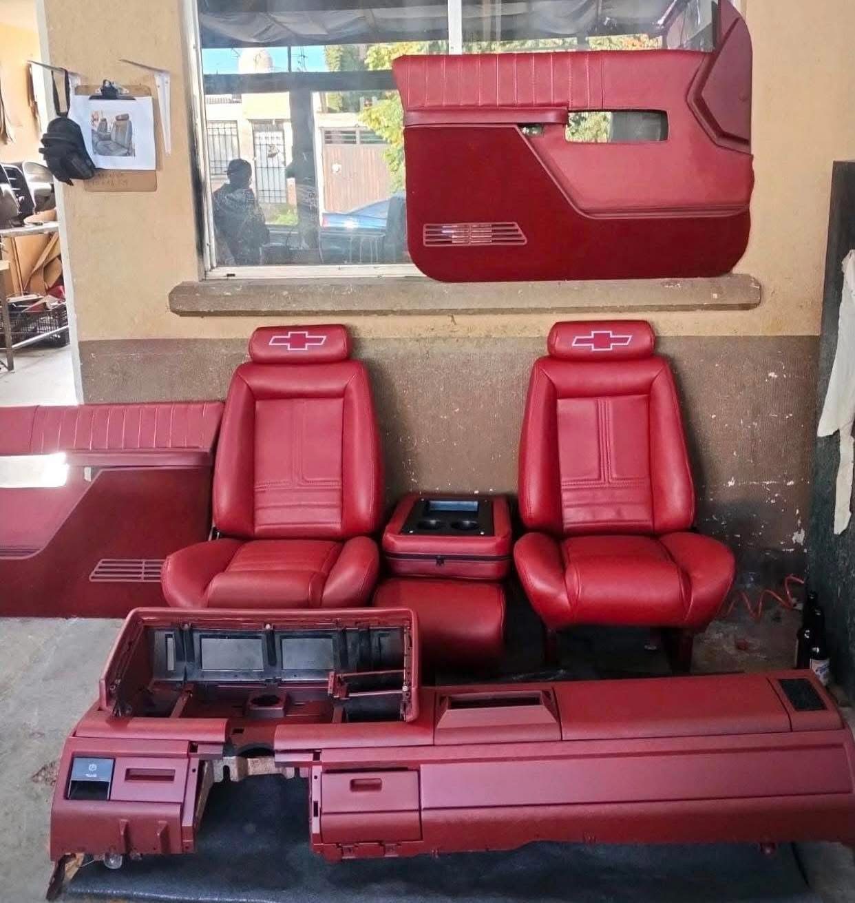Custom Red Interior Kit | Fits 1988β1994 Chevrolet OBS Trucks | Bucket Seats, Door Panels, Dash & Console