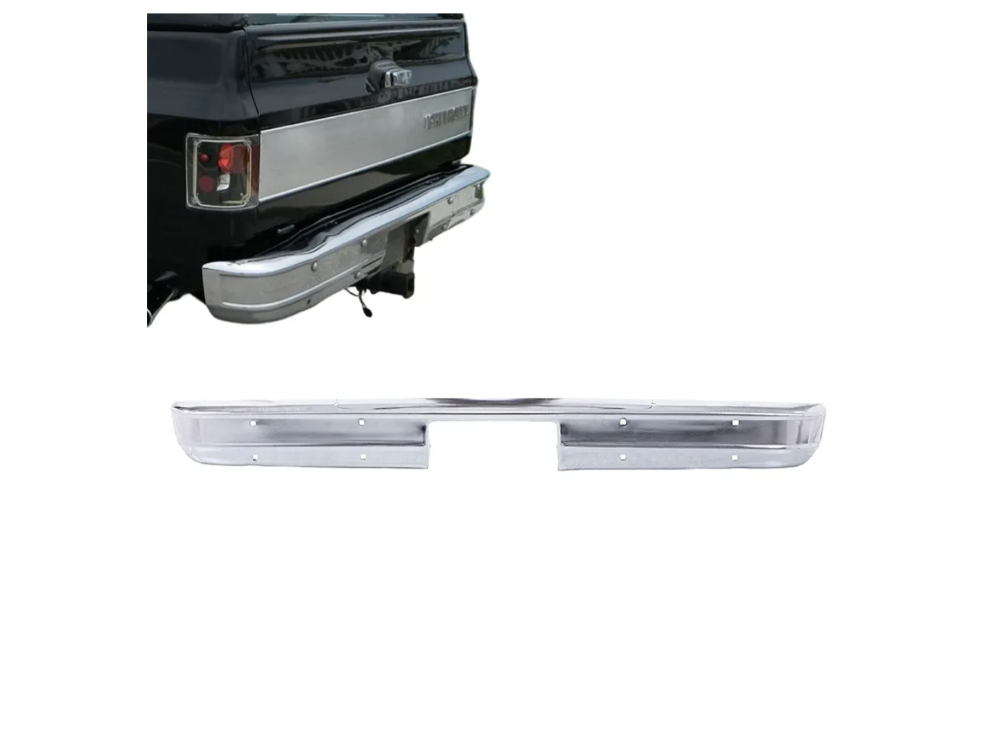 Replacement Parts Rear Bumper Face Bar Chromed Compatible With Chevrolet Compatible With GMC Blazer C10 C20 C30 K10 K20 K30 Suburban 1973-1980 C/K Pickup Truck