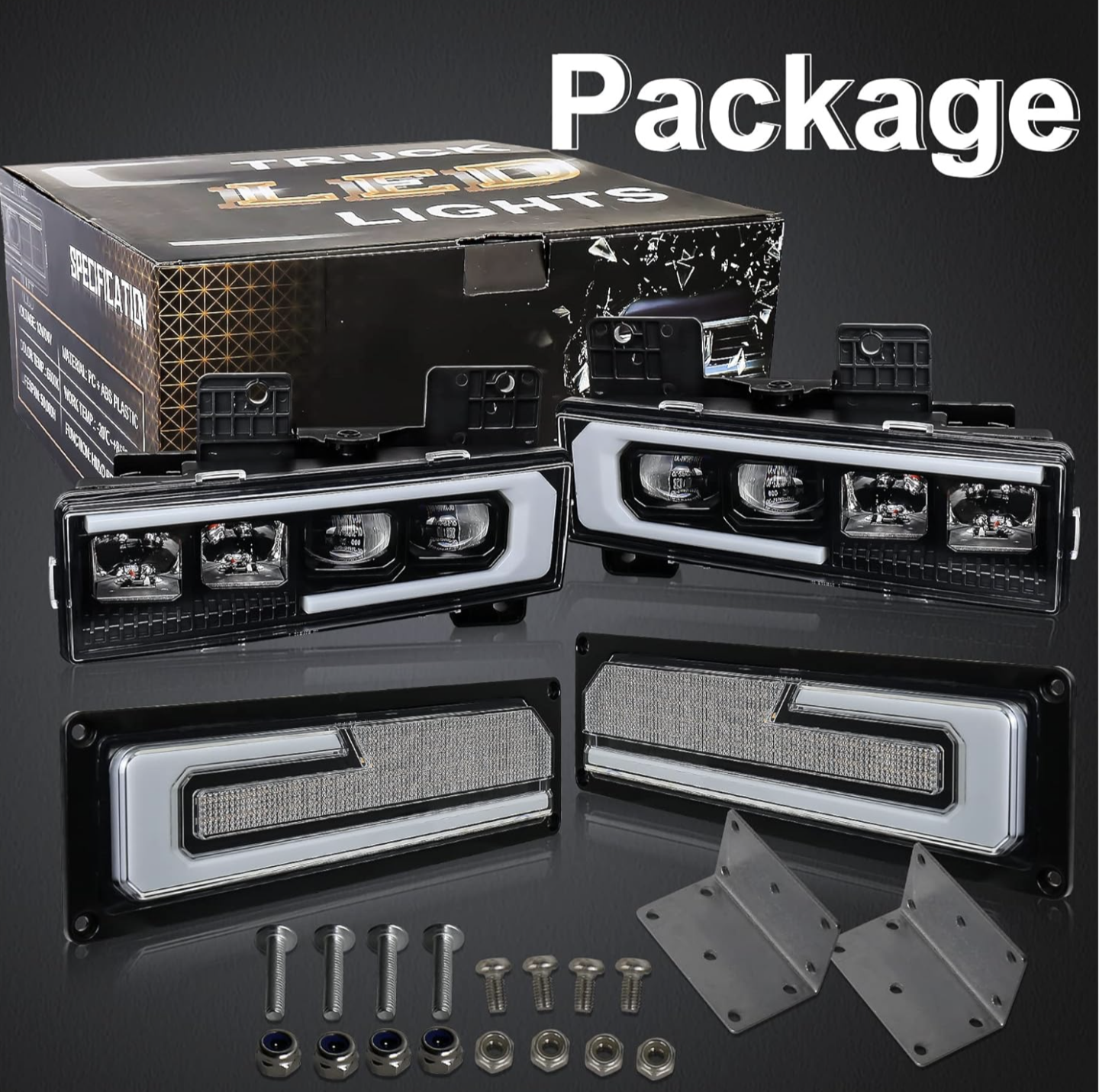 LED Headlight Assembly 500% Bright Anti-glare Headlights with Welcome DRL Turn Signal Compatible with 1988-1998 Chevy GMC C/K 1500 2500 3500 Suburban Silverado Tahoe Yukon - Image 2