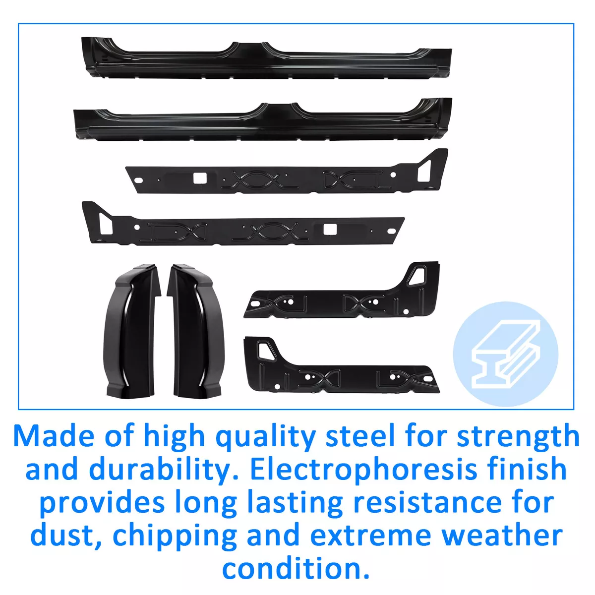 Rocker Panel Inner Rockers Cab Corner Kit fits 99-07 Chevy Silverado GMC 2 Door - Image 2