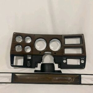 1973-1974 Chevy GMC Dash Bezel Kit with Chrome & Wood Grain Overlay Includes Column Cover & OEM Passenger Plate