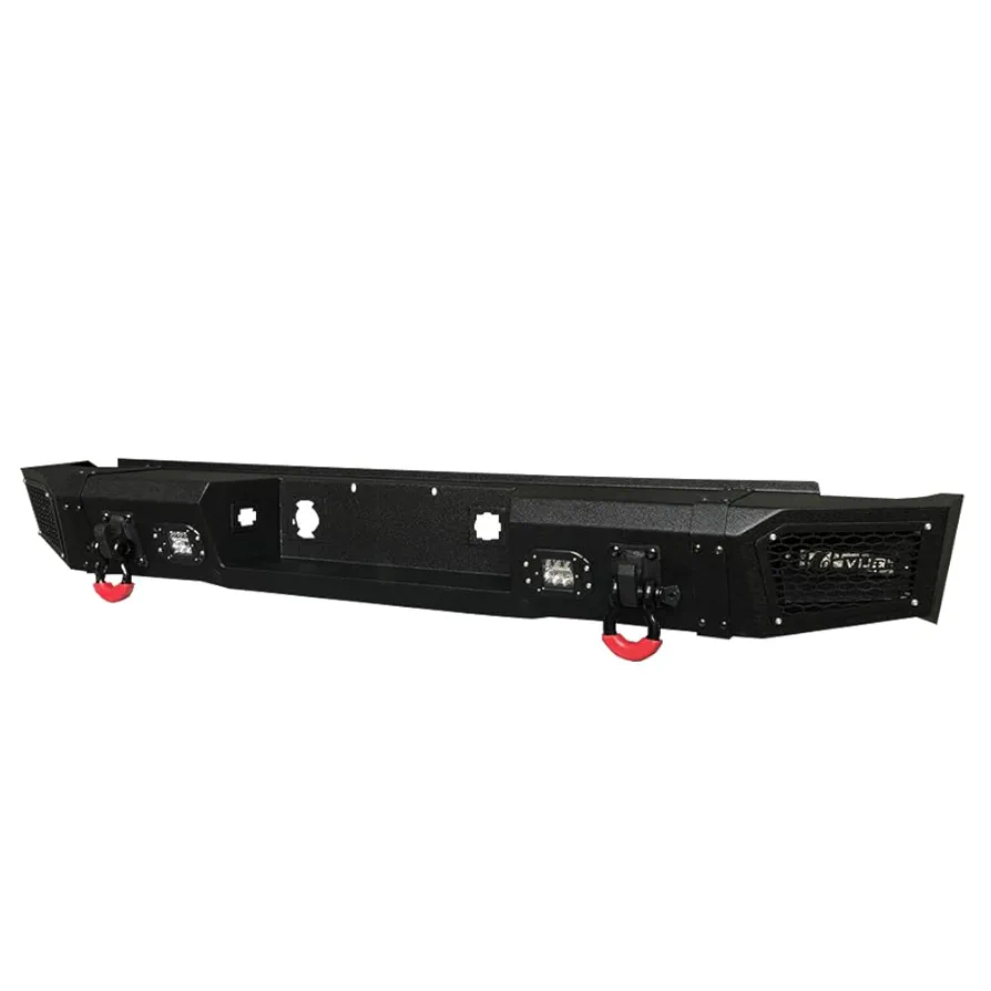VIJAY Rear Bumper Fits 2007-2013 Chevy Silverado 1500/GMC Sierra 1500 with Lights and D-rings - Image 3