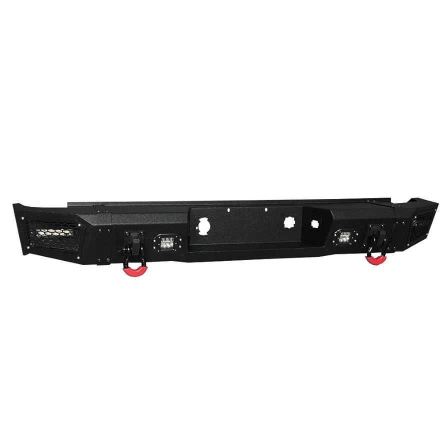VIJAY Rear Bumper Fits 2007-2013 Chevy Silverado 1500/GMC Sierra 1500 with Lights and D-rings - Image 2