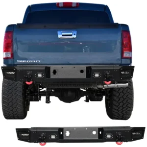 VIJAY Rear Bumper Fits 2007-2013 Chevy Silverado 1500/GMC Sierra 1500 with Lights and D-rings