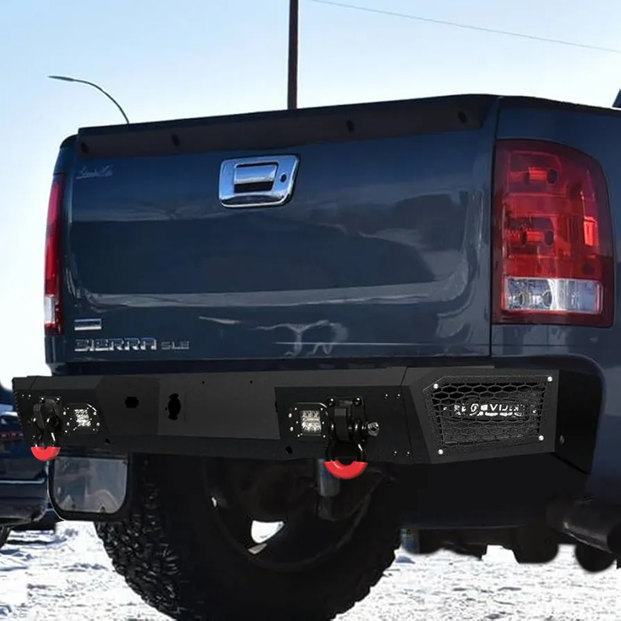 VIJAY Rear Bumper Fits 2007-2013 Chevy Silverado 1500/GMC Sierra 1500 with Lights and D-rings - Image 5