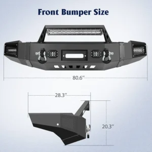ECCPP Front Bumper Fit for 2007-2013 for Chevrolet Silverado 1500 Texture Black (with D-ring & LED Lights & Winch Plate)