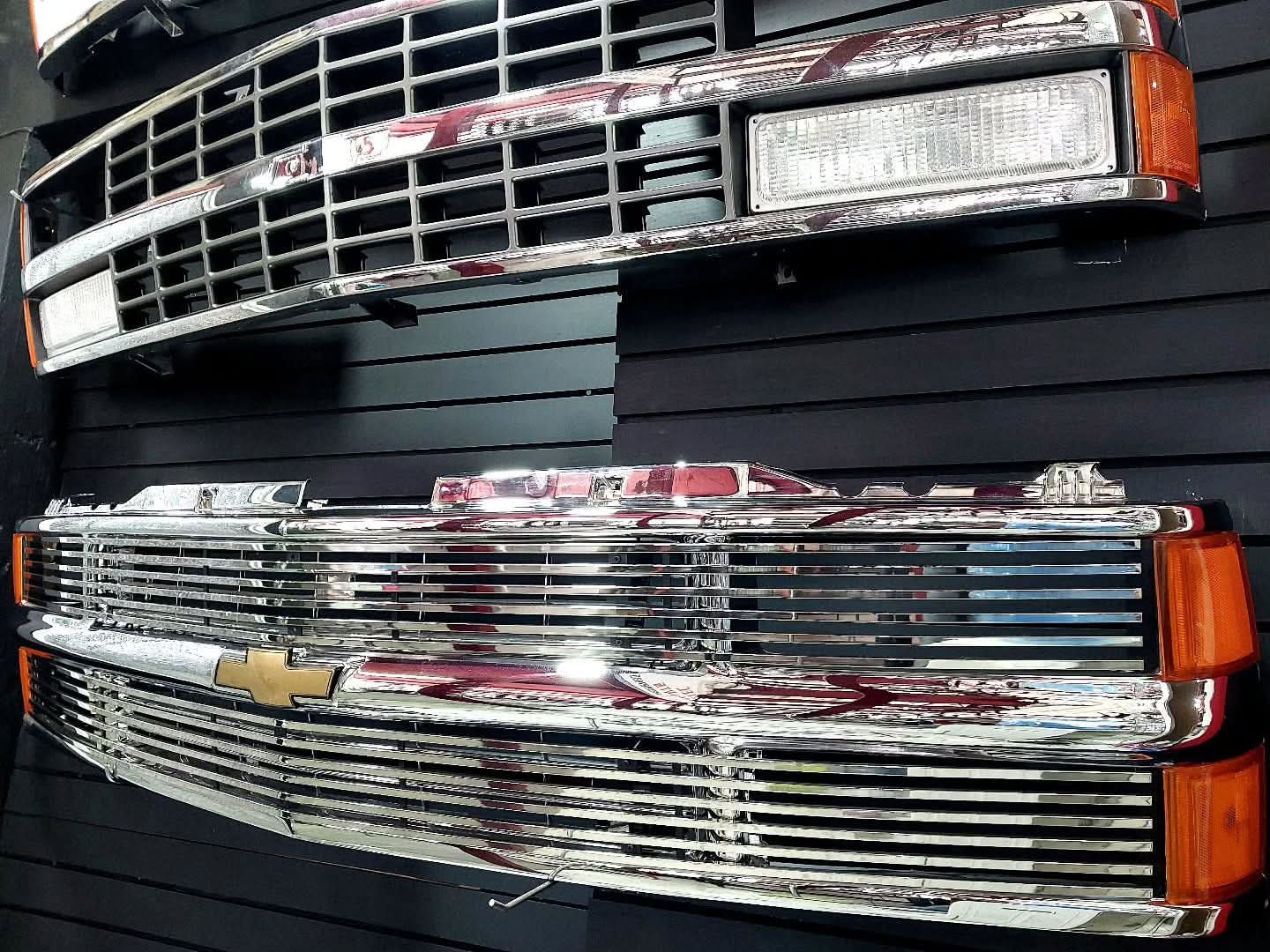OBS Chevy Silverado Grille with Headlights, Side Markers & Billet Grille Combo