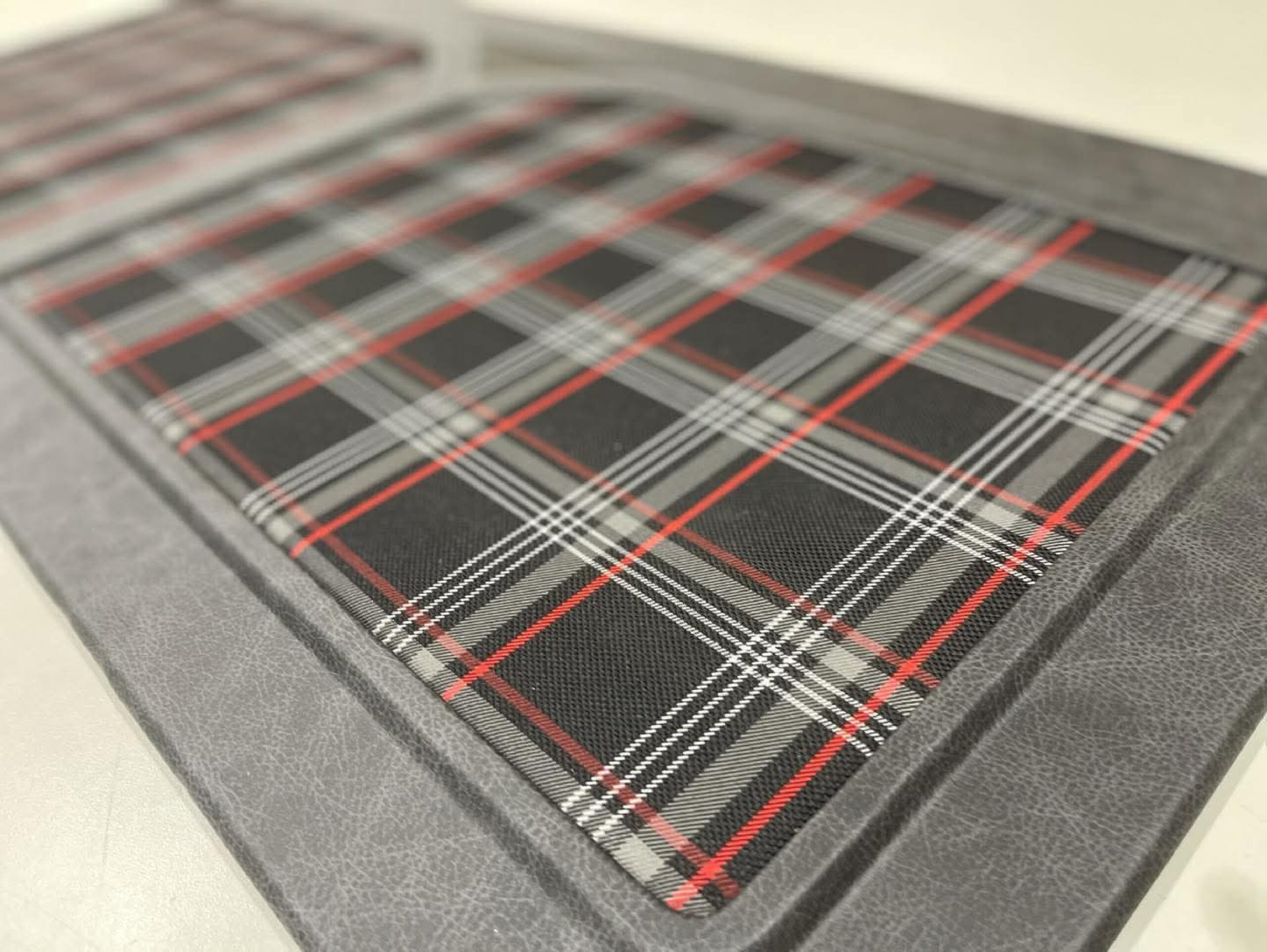 1967–1972 Chevy/GMC C10 Magnetic Headliner – Relicate Leather with Clark Plaid Inserts - Image 4