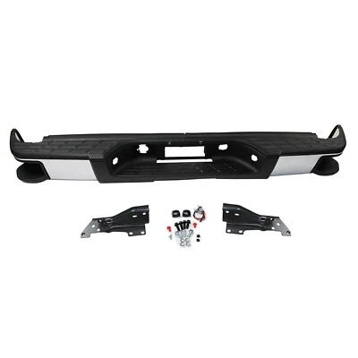 Chrome Rear Bumper w/Corner Step For 07-13 Silverado Sierra 1500 No Sensor Holes - Image 2